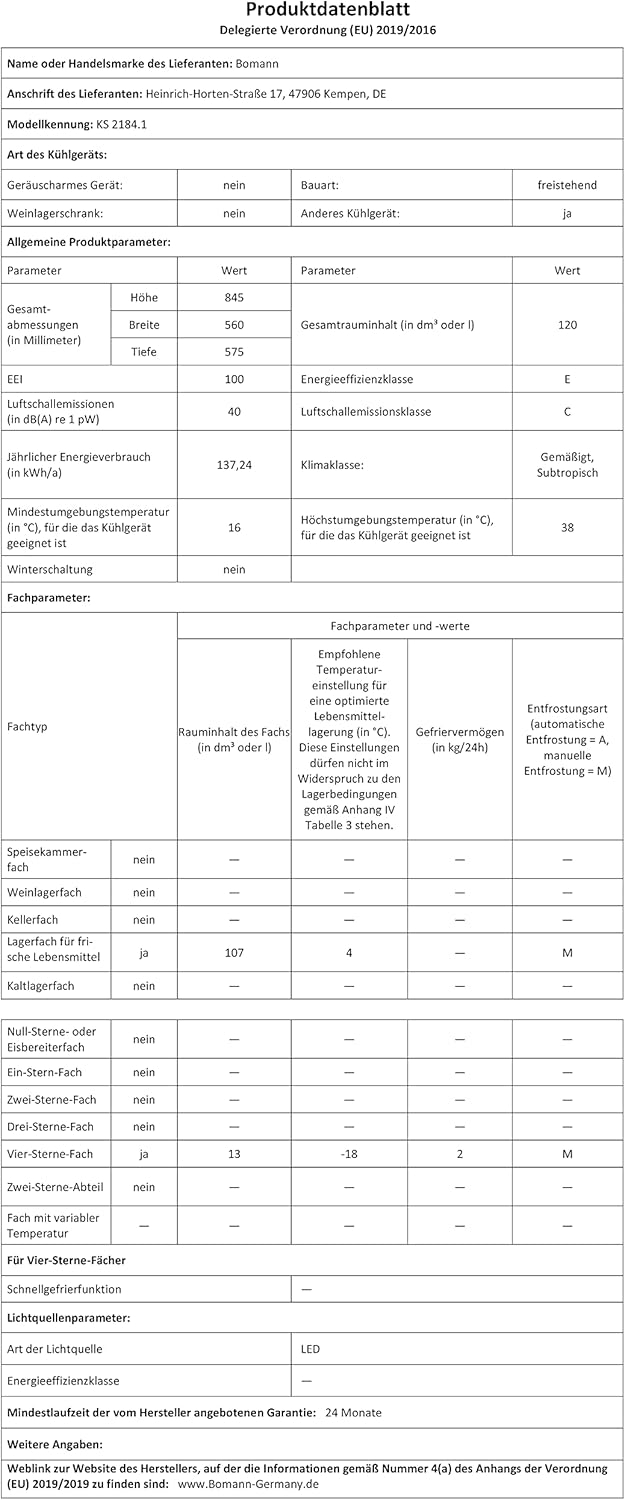 Bomann KS 2184 refrigerator/ A++ / 84.5 cm /141 kWh/. - slika 8