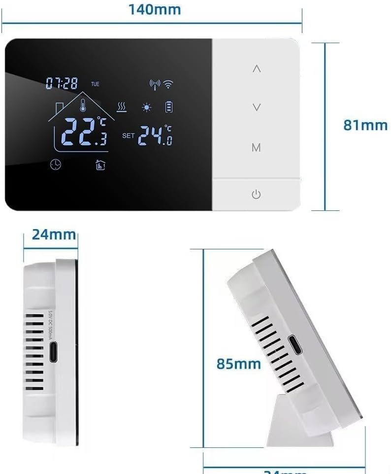 ZAMETTER Smart-Thermostat Wandmontage kabellos - slika 5