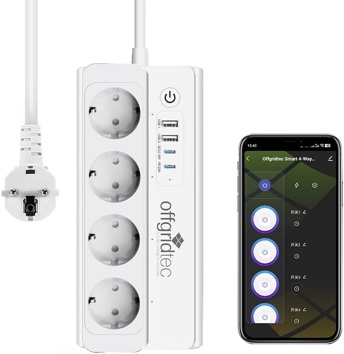 Offgridtec Smart WiFi Power Strip 4 Sockets - slika 6