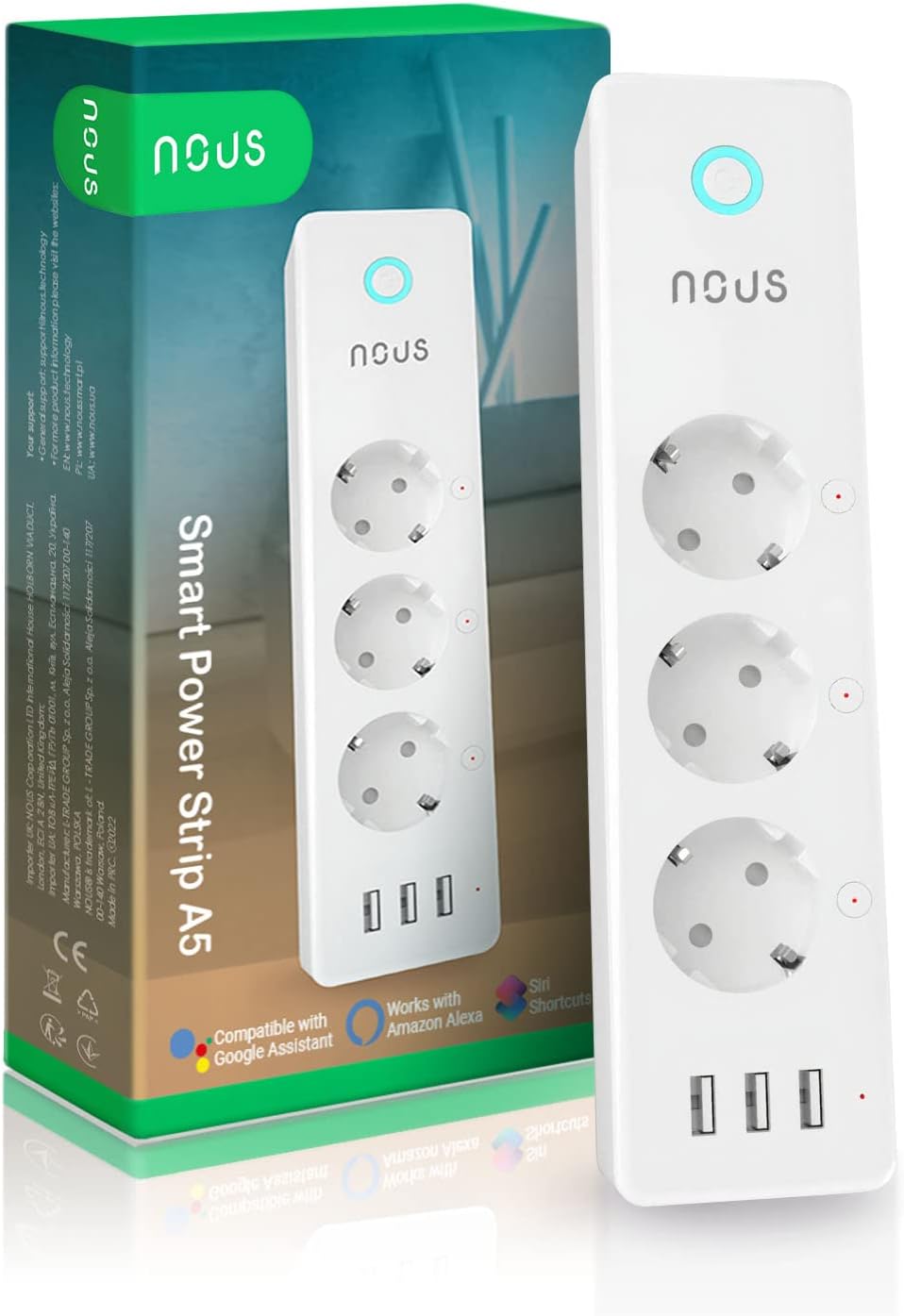 NOUS A5T Smart Power Strip 15A - slika 7