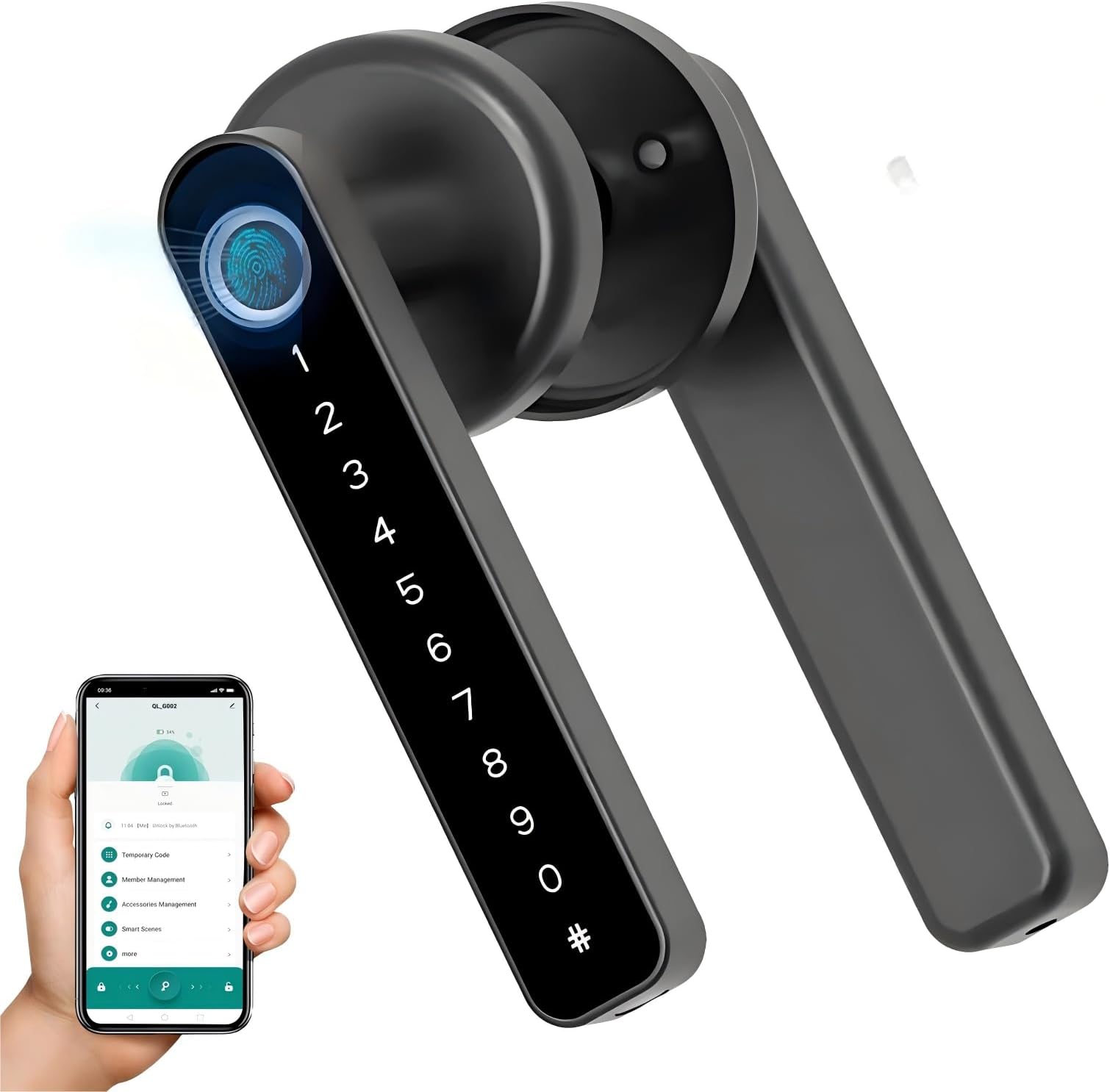 TECKZOON Smart Door Lock Fingerprint 35-55mm