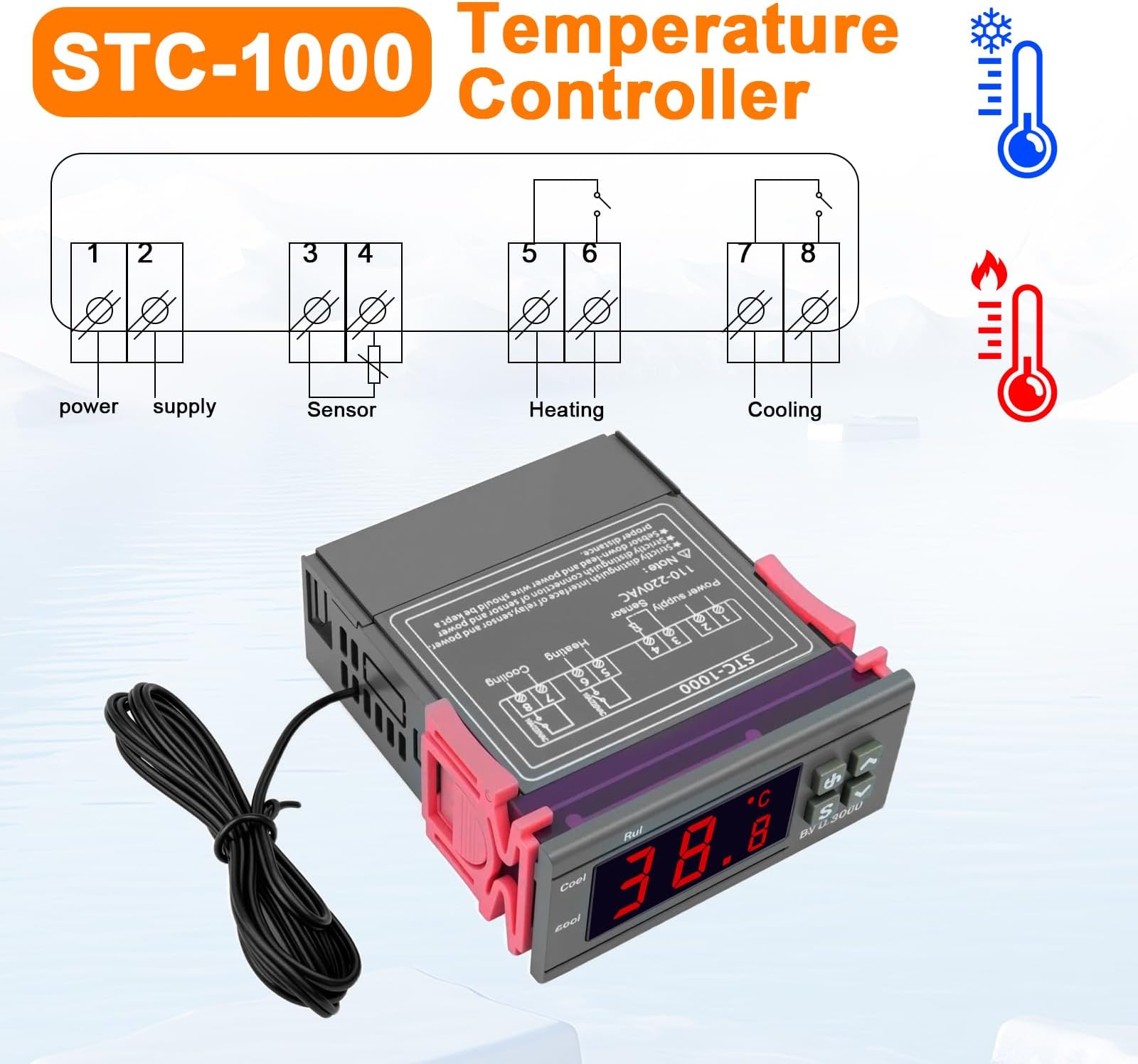 RUIZHI Temperature Controller 110-220V - slika 5