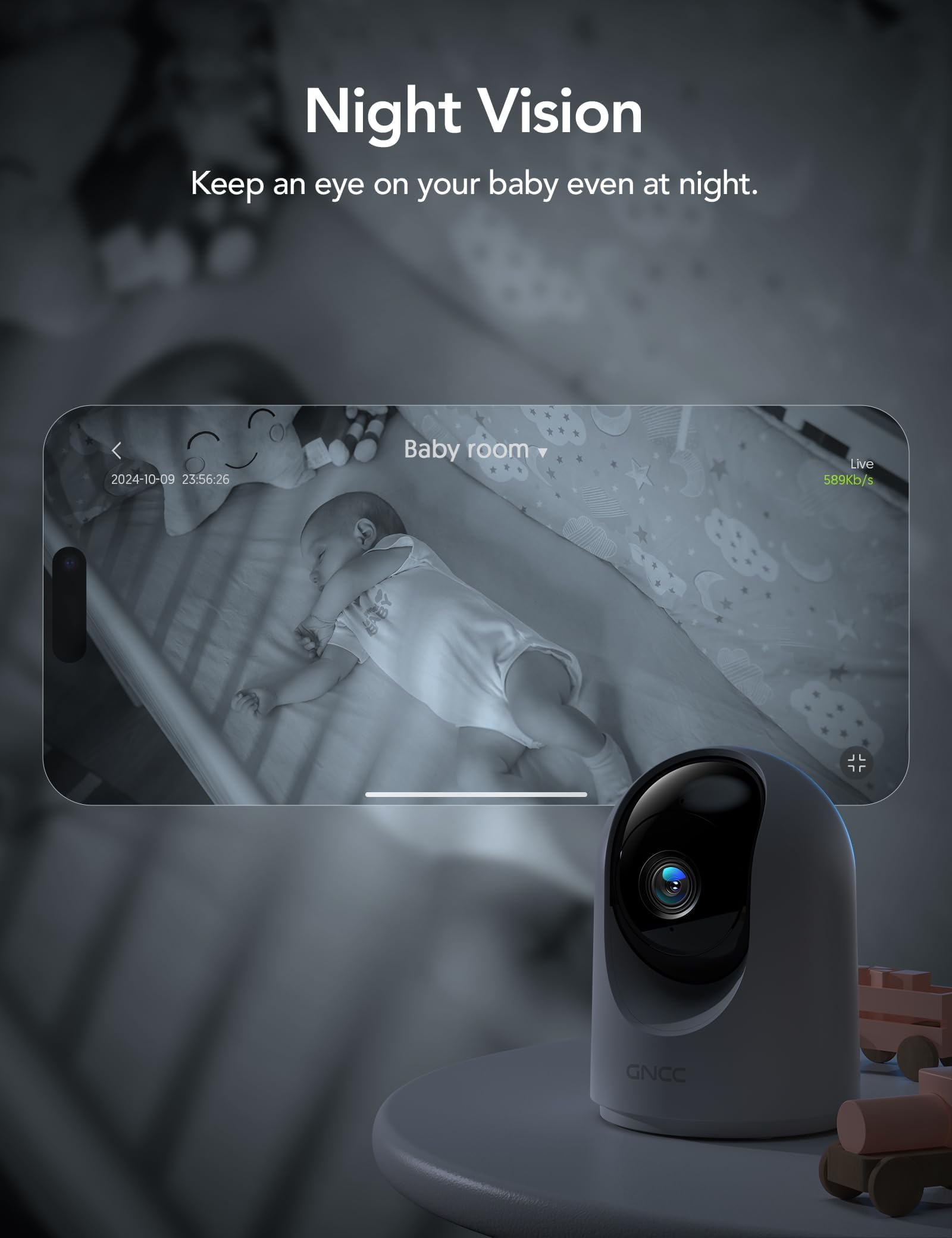 GNCC 2K 360° WiFi Camera - slika 5