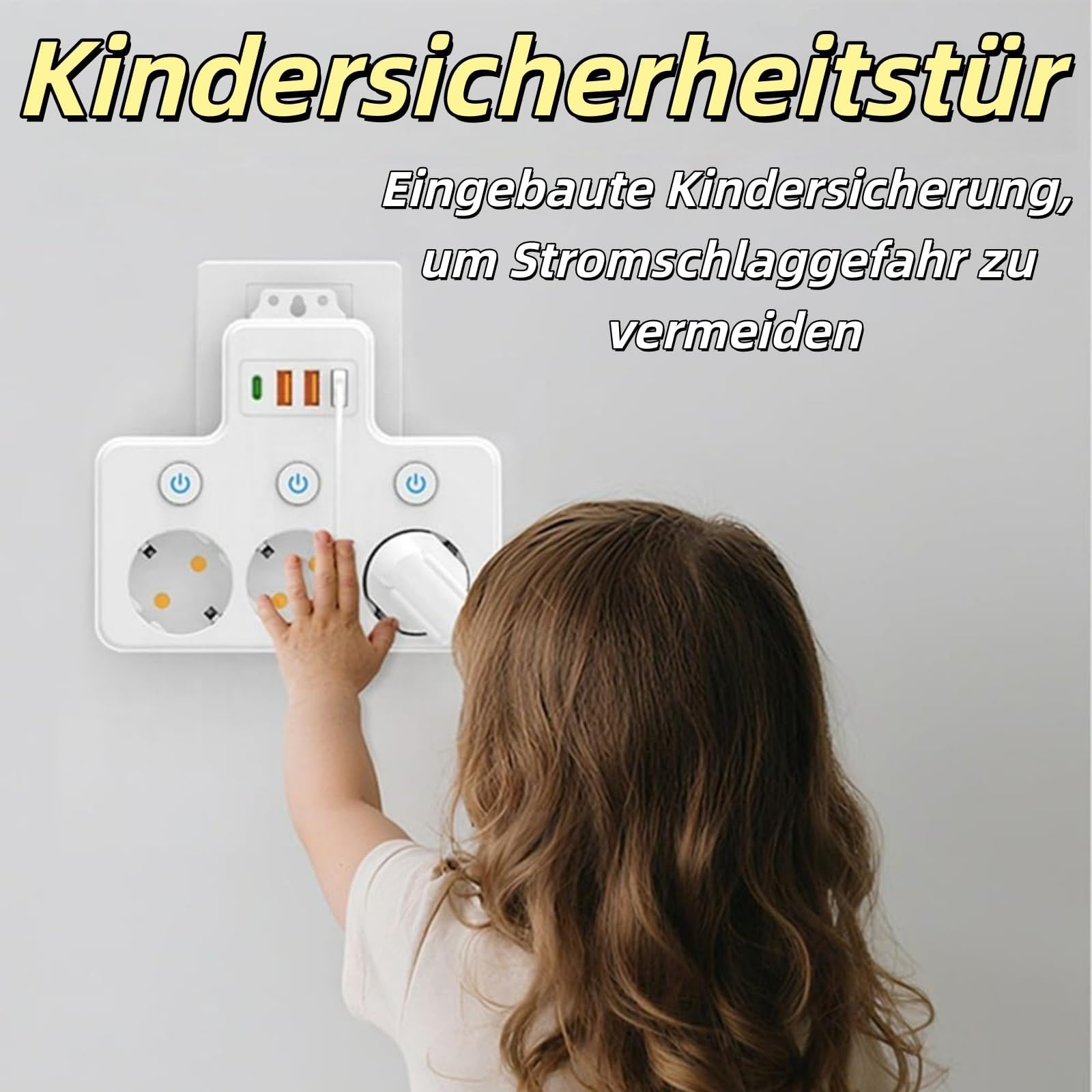 Kuisoe Power Strip 3 Slots 1 Type-C 3 USB White - slika 4