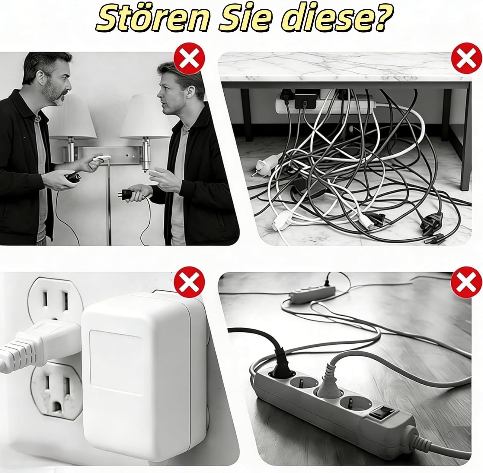 Kuisoe Power Strip 3 Slots 1 Type-C 3 USB White - slika 7