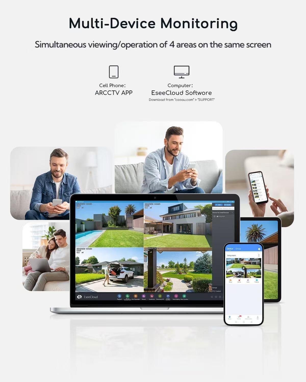 COOAU 2K Outdoor Surveillance Camera - slika 6