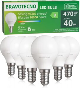 bravotecno E14 LED G45 2.5W Warm White 6-Pack