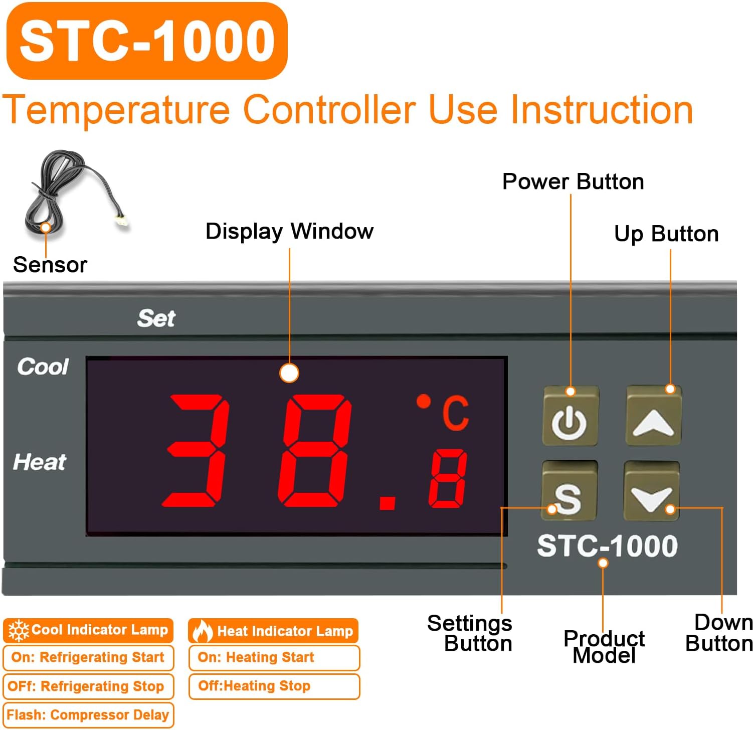 RUIZHI Temperature Controller 110-220V - slika 3
