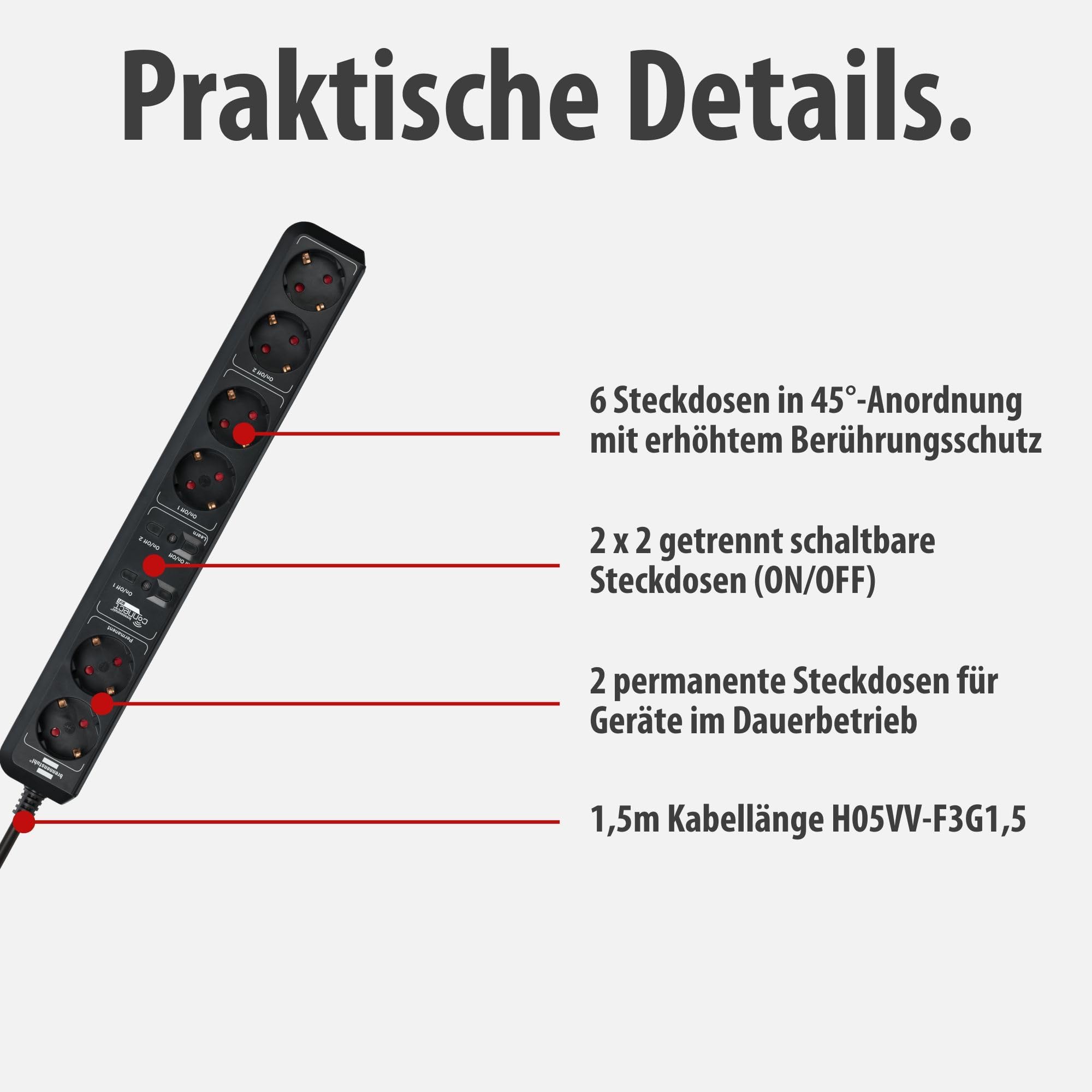 Brennenstuhl Connect Eco-Line 6-Way WiFi - slika 3