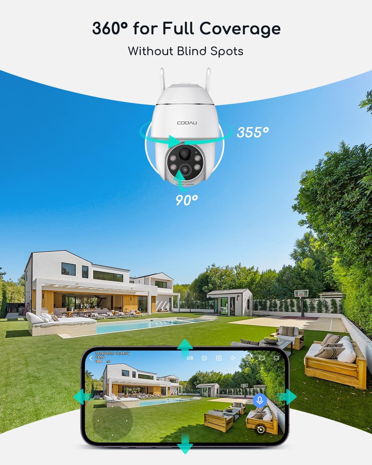COOAU 2K Outdoor Surveillance Camera - slika 7