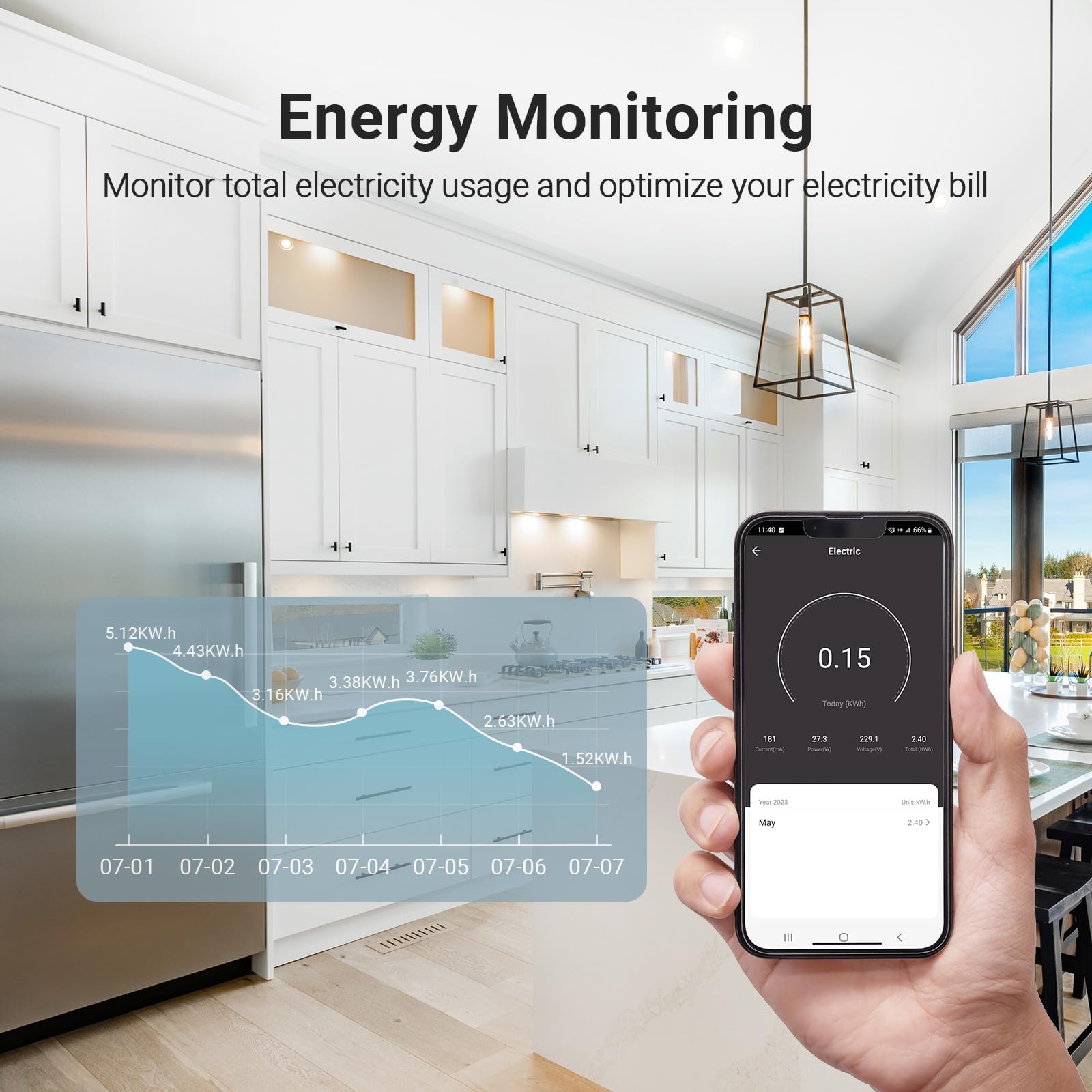 Eightree Smart WLAN Power Strip 3AC 16A - slika 4