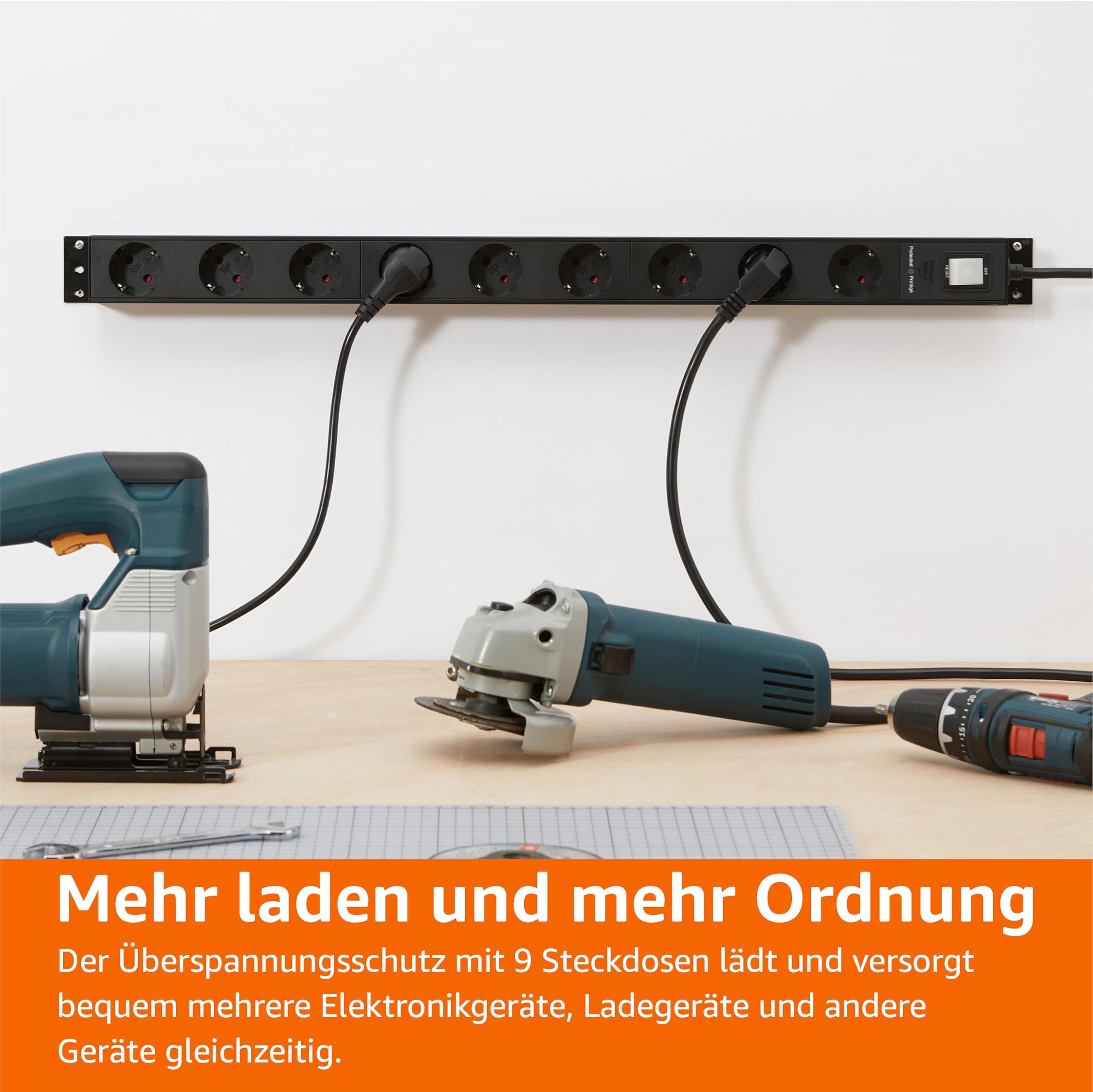 Amazon Basics Surge Protected Power Strip 9 Sockets - slika 7